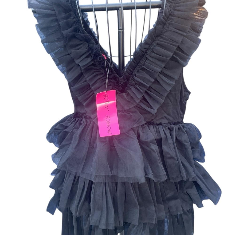 New Betsey Johnson XXL Black Ruffled Tulle Party Dress